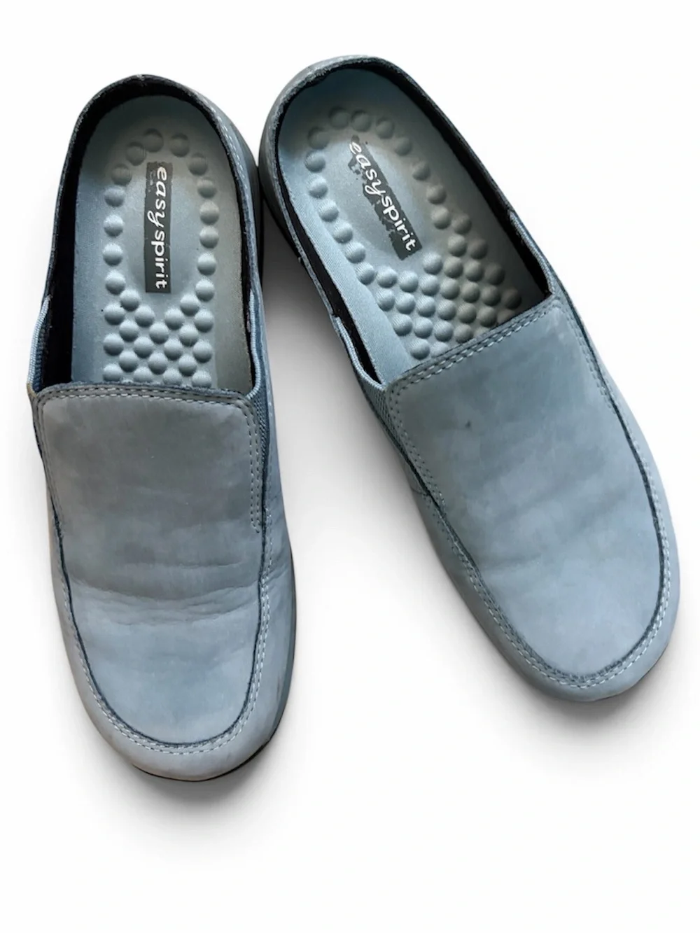 Easy Spirit Women’s Slip-On Loafer in Light Blue Suede